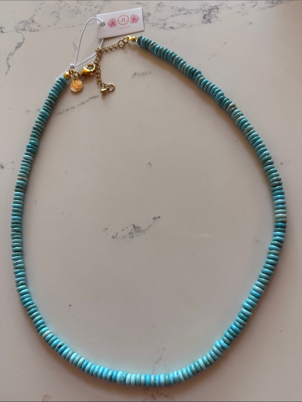 LISI LERCH 8mm Tradd Turquoise Necklace Belle of the Ball Collection NWT - Picture 2 of 6
